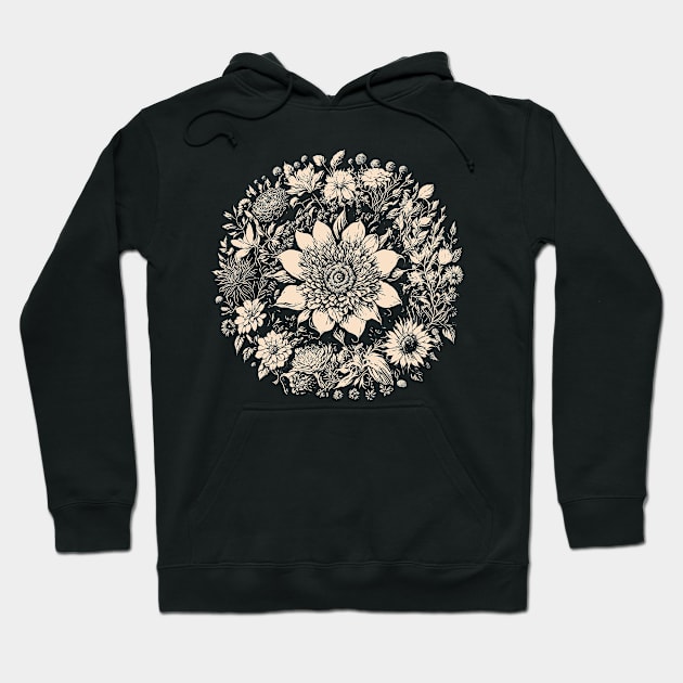 Monochrome Bloom Hoodie by Deniz Digital Ink